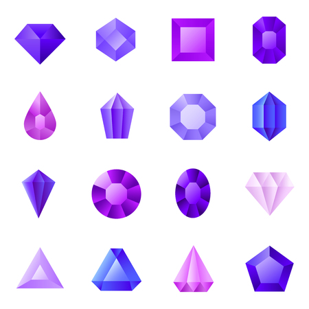 Gems icons set, vector illustrationの写真素材