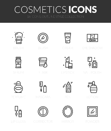 Outline black icons setのイラスト素材