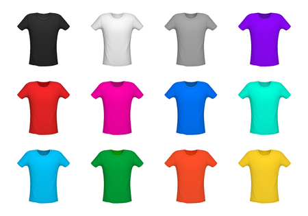 Set of diferent t-shirt, vector illustration isolated from backgroundの写真素材