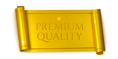 Premium quality horizontal banners, realistic golden scroll. Vector illustrationのイラスト素材