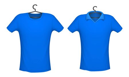 T-shirt and Polo blue color, vector illustrationのイラスト素材