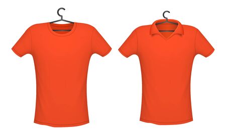 T-shirt and Polo orange color, vector illustrationのイラスト素材