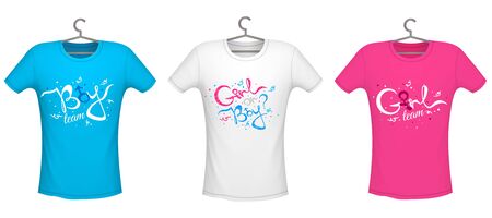 Gender reveal party design t-shirt, vectorのイラスト素材