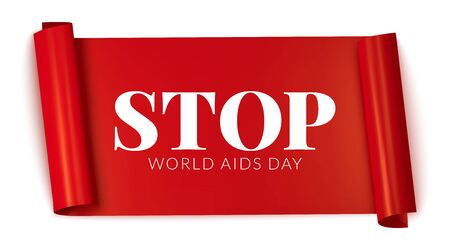 World AIDS day, red ribbon bannerのイラスト素材