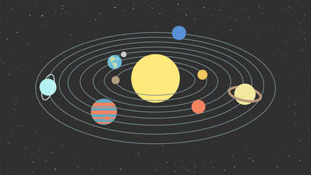 The model of the solar system. Vector illustrationのイラスト素材