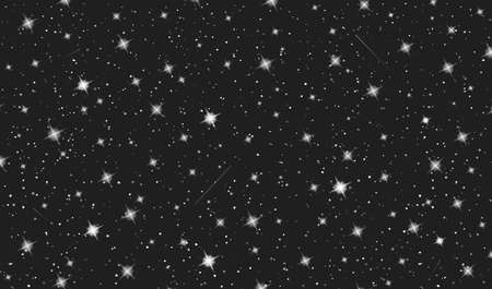 Stary night sky horizontal backgroundのイラスト素材