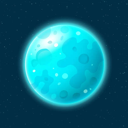 Blue Moon in realistic styleのイラスト素材