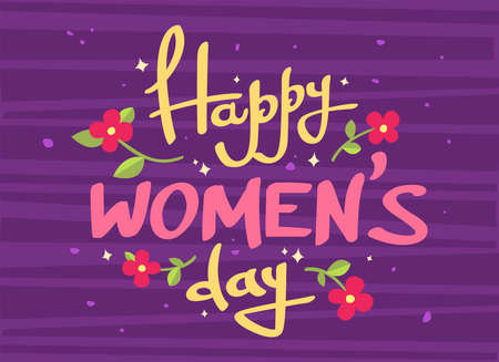 Happy Womens day greeting card. Vector illustrationのイラスト素材