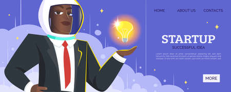 Startup web banner. New idea for business web banner or page site Vector illustrationのイラスト素材
