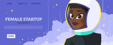 Female startup, Young beautiful businesswoman. vector illustrationのイラスト素材