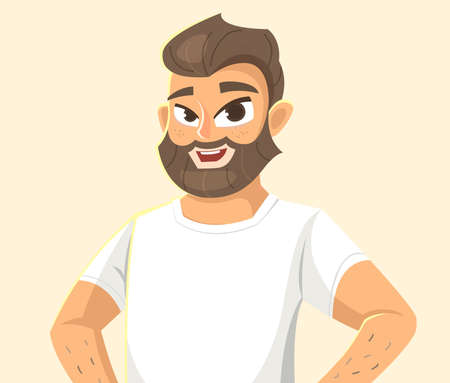 Man in blank white t-shirtのイラスト素材