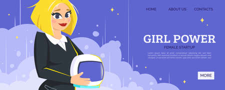 Girl power, new business web banner or page siteのイラスト素材