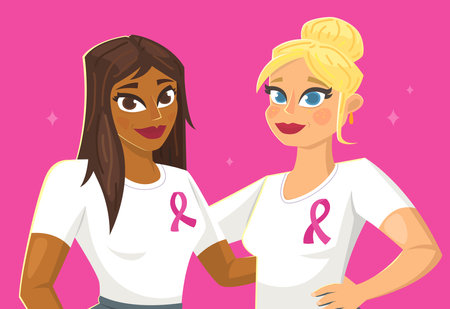 Breast cancer awareness month bannerのイラスト素材