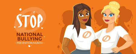 National bullyng prevention month bannerのイラスト素材