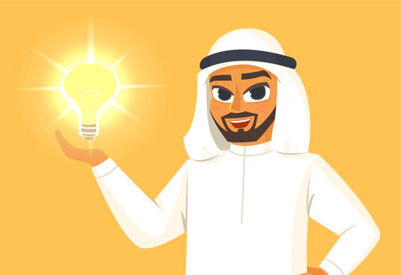 Startup concept, attractive arabian manのイラスト素材