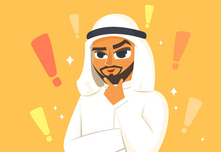 Business issues, attractive arabian manのイラスト素材