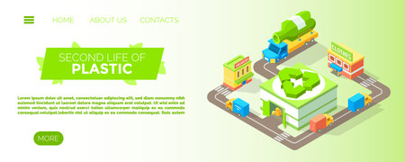 Second life of plastic concept, vector illustrationのイラスト素材