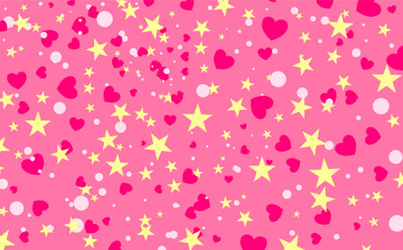 Sweet pink background with confetti. Vector illustrationのイラスト素材