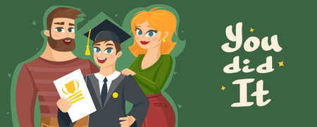 Graduation Congratulations vector illustrationのイラスト素材