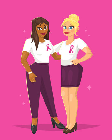 Breast cancer awareness month bannerのイラスト素材
