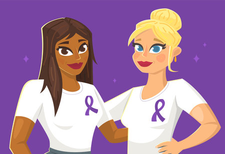 Domestic violence prevention month bannerのイラスト素材