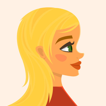 Portrait of woman, vector illustration, vector drawing illustrationのイラスト素材
