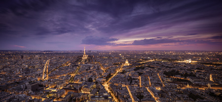 Paris France Night Cloudsのeditorial素材