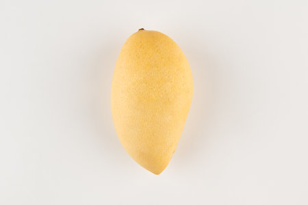 Mango isolated on white background. Top view. Flat lay.