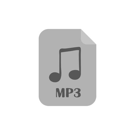 Gray mp3 file icon on white backのイラスト素材
