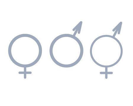 Female and male sex icon on white background editable Symbols of men and women. Flat design in stylish colors. - Vector illustrationのイラスト素材