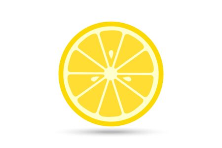 Lemon slice vector icon illustration on white background. Fresh sour vector lemon icon.のイラスト素材
