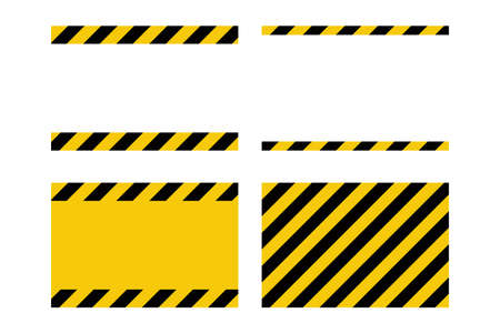 Black and yellow line striped background. Caution tapeのイラスト素材