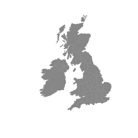 The Great Britain map in gray on a white backgroundのイラスト素材