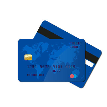 Credit Cards illustrations. Front and Back views.のイラスト素材