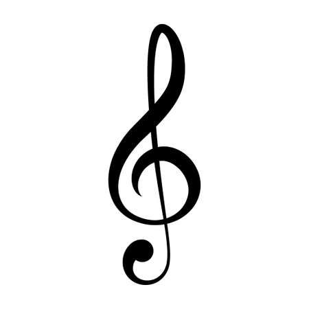 treble clef icon. Vector illustrationのイラスト素材