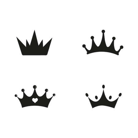 collection quality crowns. Royal Crown icons set. vintage crown. vector illustrationのイラスト素材