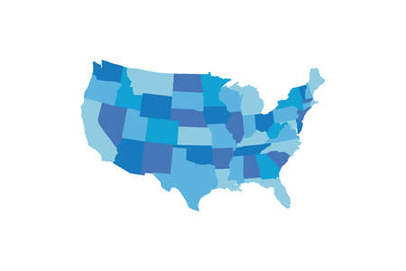 USA map with statesのイラスト素材