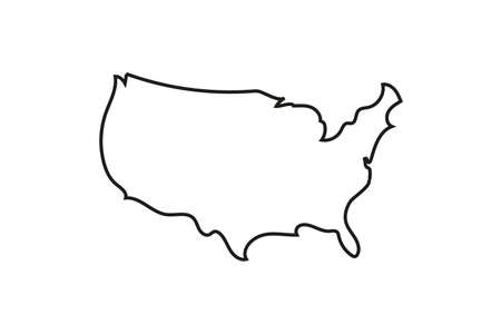 USA map icon. isolated on white background. vector illustration.のイラスト素材