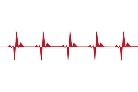 pulse line vector template on white back
