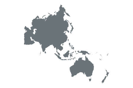 Vector Map of Asia Pacific on white back.のイラスト素材