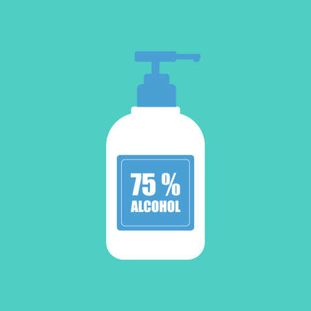 Antiseptic vector icon.Antiseptic for the treatment of hands and surfaces. The fight against coronavirus.のイラスト素材