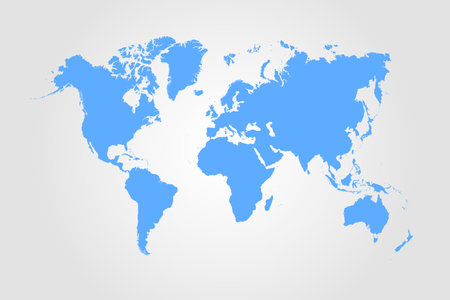 world map with blue continents on gray background. Vector illustration. EPS 10のイラスト素材