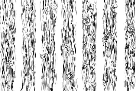 Hand Drawn Wood Pattern, Wood Texture Background Vectorのイラスト素材