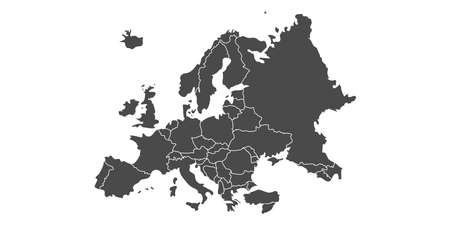 Europe map vector with country bordersのイラスト素材
