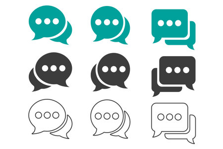 Chat icon set. Chat vector icons. Speech bubble vector icon set.のイラスト素材
