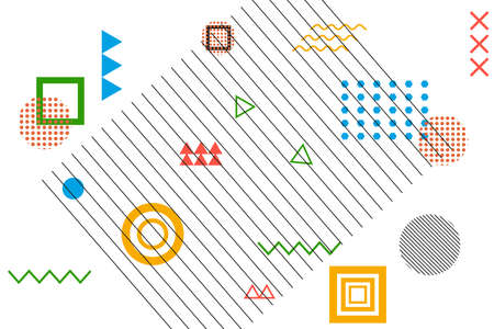 Abstract modern geometric memphis backgroundのイラスト素材