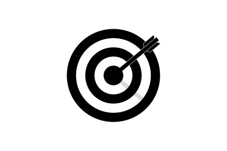 Target icon on white background, vector illustration. Flat design style.のイラスト素材
