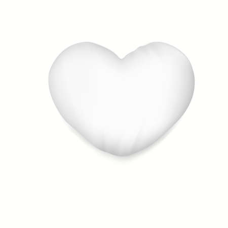White heart pillow with soft shadow.のイラスト素材