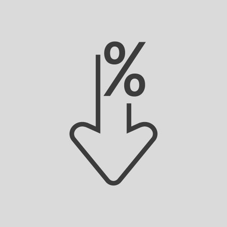 Percent down arrow icon, vector illustration. Flat design style eps 10のイラスト素材