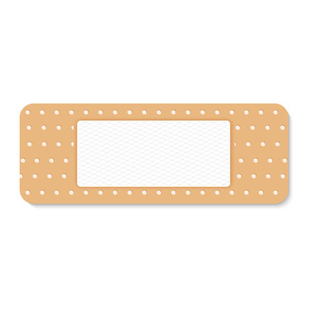 Adhesive bandage. Medical patch isolated on white background. Vector illustrationのイラスト素材